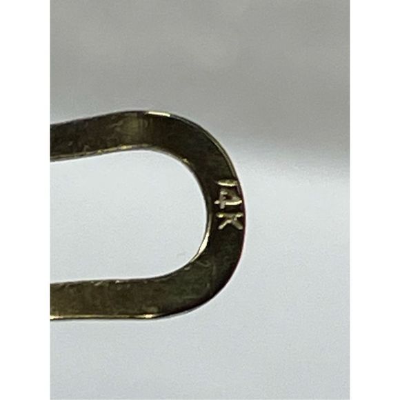 14KT Yellow Google Diamond Etch Dangle Ball Lever Back Earrings 1” Long - Picture 7 of 8